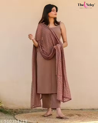Brown Colour Kurta Pant Dupatta Set Women's&Girls(MS-3)-RCM