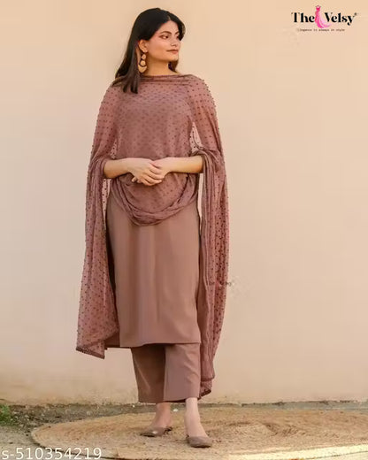 Brown Colour Kurta Pant Dupatta Set Women's&Girls(MS-3)-RCM