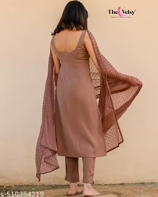 Brown Colour Kurta Pant Dupatta Set Women's&Girls(MS-3)-RCM