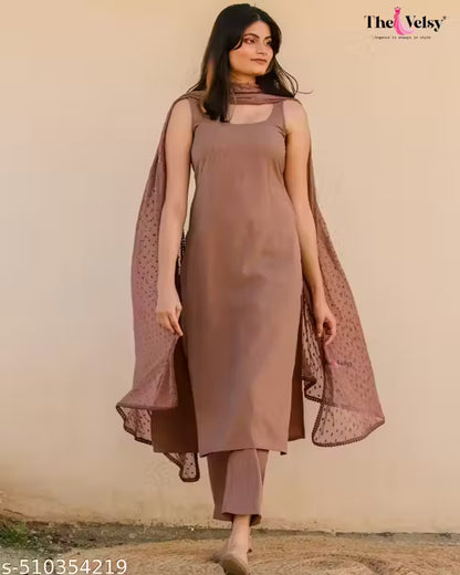 Brown Colour Kurta Pant Dupatta Set Women's&Girls(MS-3)-RCM