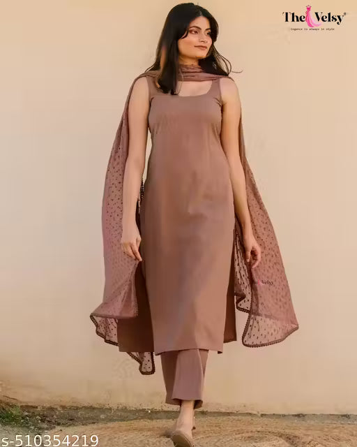 Brown Colour Kurta Pant Dupatta Set Women's&Girls(MS-3)-RCM